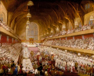 ‘Het kroningsbanket van koning George IV in Westminster Hall’, 1821