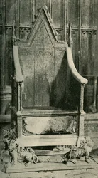 De kroningsstoel met de oude steen, 1902