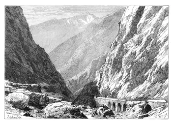 De Darial Kloof aan de Rusland-Georgië grens