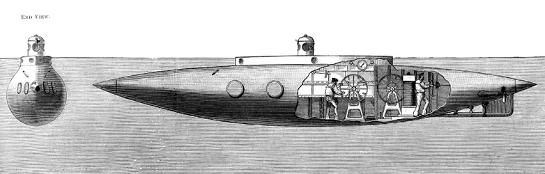 De Verplaatsing Zinkende en Stijgende Onderzeeër Nautilus, 1887