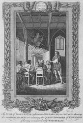 De hertog van Gloucester later Richard III in de Raad, ca. 1787