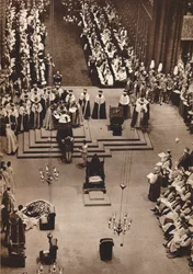 De hertog van Kent brengt hulde aan de pas gekroonde koning George VI, 1937