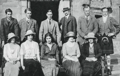 De Hertog van York met de Jachtpartij van de Graaf van Strathmore, Schotland, 1921