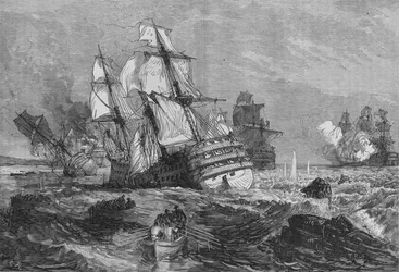 De schepen van de vijand gestrand bij de punt van Grao, c1880