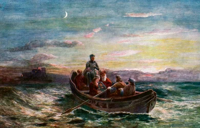 De ontsnapping van Mary Queen of Scots uit Loch Leven Castle, 19e eeuw, ca. 1920
