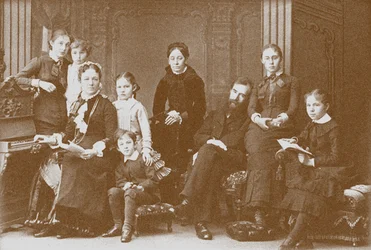 De familie van de verzamelaar, mecenas en oprichter van de galerie Pavel Tretyakov