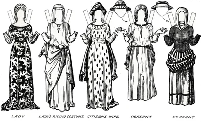 De galerij van Britse kostuums: Kleding gedragen tijdens het bewind van de eerste Edward, ca. 1934