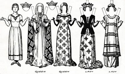 De galerij van Britse kostuums: Kleding gedragen in het bewind van de eerste Edward, ca. 1934