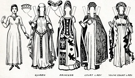 De Grote Galerij van Britse Kostuums: Kleding gedragen in het bewind van Edward de Derde, ca. 1934