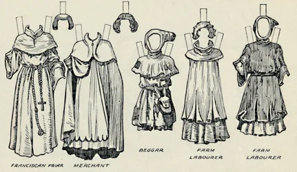 De Grote Galerij van Britse Kostuums: Gevarieerde Kleding Gedragen in de Normandische Tijd, ca. 1934