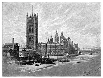 Het Parlement, Londen, 1900