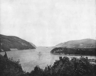 De Hudson River bij West Point, New York State, VS, ca. 1900