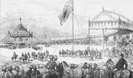 Het Keizerlijk Durbar in Delhi, India, op 1 januari 1877 1908