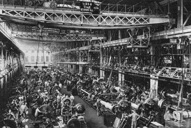 De Krupp-kanonnenfabriek nummer 1, Essen, Duitsland, Eerste Wereldoorlog, 1917