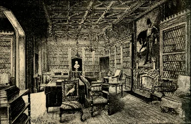 De bibliotheek in Abbotsford