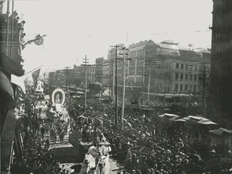 De Mardi Gras parade in Canal Street, New Orleans, VS, 1895