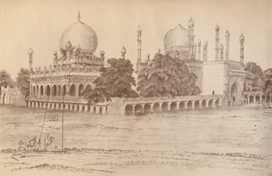 Het mausoleum van Ibrahim Shah, koning van Bijapur, in Bijapur, 1821, 1936