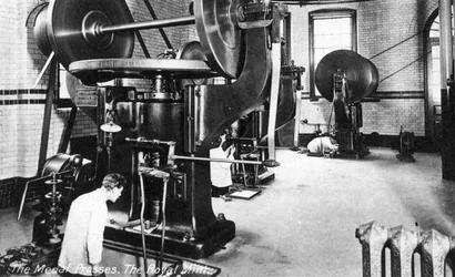 De medaillepers, de Koninklijke Munt, Tower Hill, Londen, begin 20e eeuw