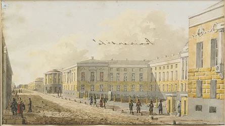 De Universiteit van Moskou in de Mokhovaya-straat, vroege 19e eeuw