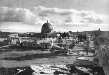 De Moskee van Omar op de plaats van de oude tempel, Bethlehem, Israël, 1926