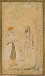 De Mughal prins Parvez en een heilige man