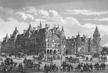 Het Nieuwe Gerechtsgebouw, Westminster, Londen, c1878