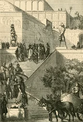 Het paleis van Kouyunjik, gerestaureerd. Na Layard, 1890