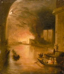 Het Paleis van Westminster in Brand, 1834