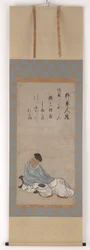 De dichter Kakinomoto no Hitomaro, Muromachi- of Momoyama-periode, 16e eeuw