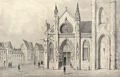 Het portaal van de kerk van St Jacques la Boucherie, 1915