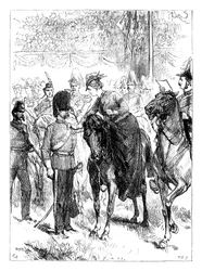 De koningin deelt de Victoria Crosses uit in Hyde Park, Londen, ca. 1850s, ca. 1888