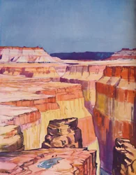 De rijke kleur van de Colorado Canyon, 1935