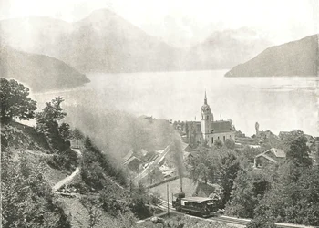De Rigi-spoorweg, Vitznau, Zwitserland