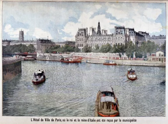 De rivier de Seine en het Hotel de Ville, Parijs, 1903