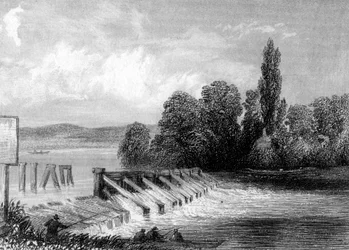 De rivier de Theems bij Teddington, Londen, 19e eeuw