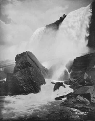 De rotsen onder de Amerikaanse waterval, 19e eeuw