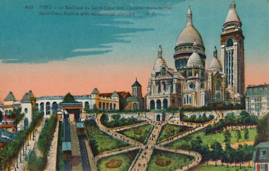 De Sacré-Coeur Basiliek met monumentale trap, Parijs