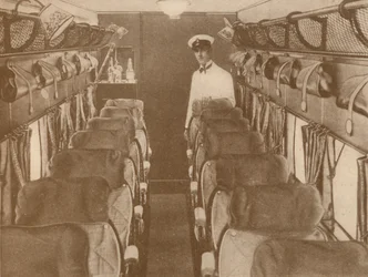 De salon van een Londen-Parijs vliegtuig, 1927