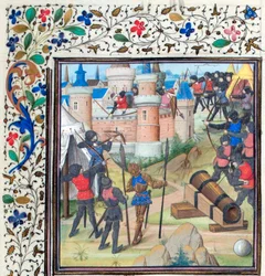Het Beleg van Antiochië. Miniatuur uit de Historia van Willem van Tyrus, 1460s