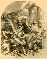 De zuster van koning Sven, vermoord tijdens de algemene slachting onder de Denen door de Saksen in 1002, ca. 1890