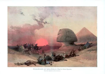 De Sfinx in Gizeh, Egypte, 1840s, 1900