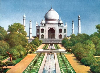 De Taj Mahal, Agra, India, begin 20e eeuw