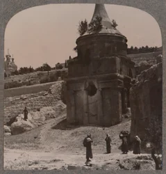 Het graf van Absalom in de vallei van Jehosafat, ca. 1900