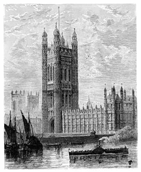De Victoria Toren en het Parlement, Londen, 1900