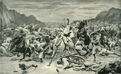 De Overwinning van Kandahar Cavalerie Achtervolging naar de Arghandab Rivier, 1901