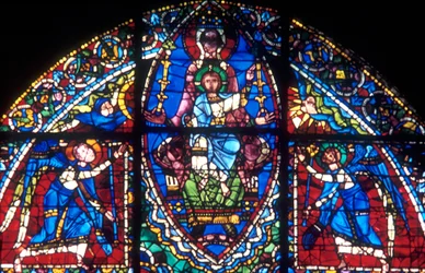 De Maagd en Christus omringd door Engelen, 12e eeuw