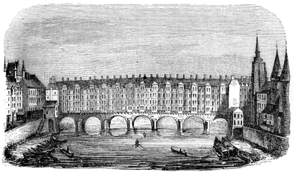 De oude Pont aux Changers, Parijs, Frankrijk