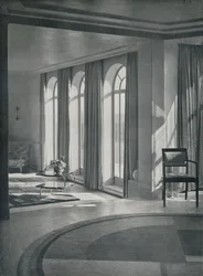 De grote kamer op Yaffle Hill, Broadstone, Dorset, 1933