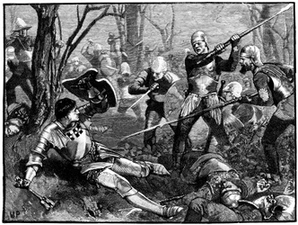 De dood van Warwick de Kingmaker, 1471, ca. 1880