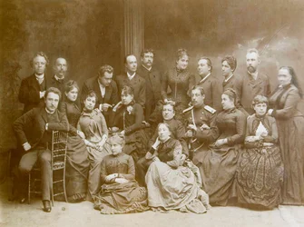De eerste dramatische theatergroep in Warschau, 1866